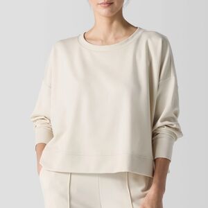 Eileen Fisher Cream (Almond) Long Sleeve Lightweight Ponte Top